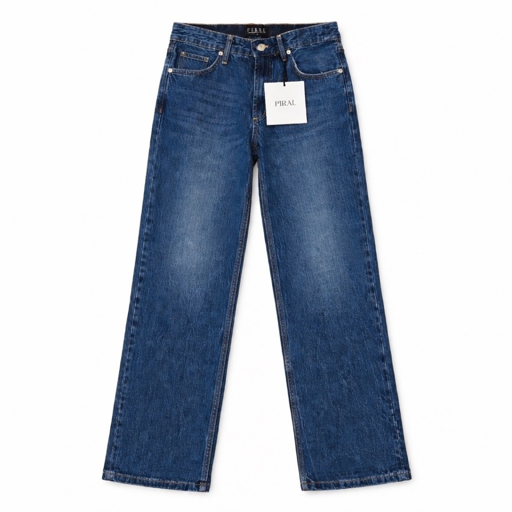 Piral Straight Leg Jeans Womens 8 Medium Wash Blue Denim MId Rise 90s Style NWT